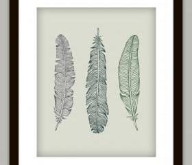 Feather Bathroom Art Print Poster (Customize with any color)