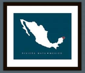 Personalized Mexico Love Map Art Printable