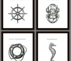 8 Nautical Home Decoration Art Prints