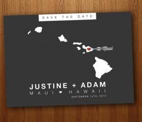 Hawaii Save the Date Wedding Printable Postcard