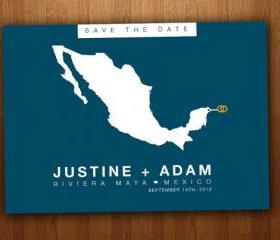 Mexico Save the Date Wedding Printable Postcard